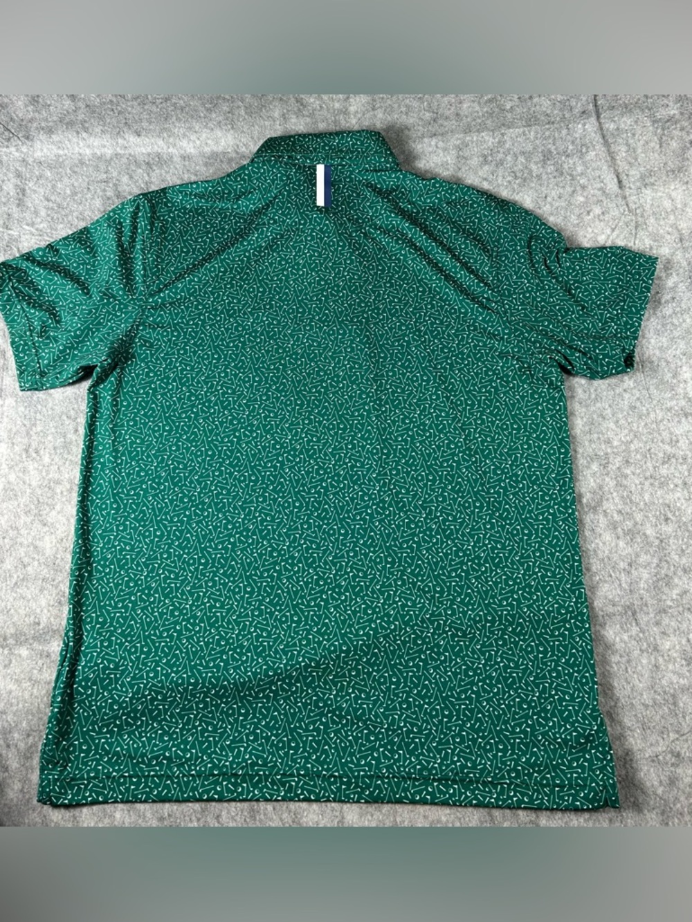 Rhoback The Mulligan Performance Golf Polo Green Golf Flag Print Men’s Medium - Picture 5 of 6